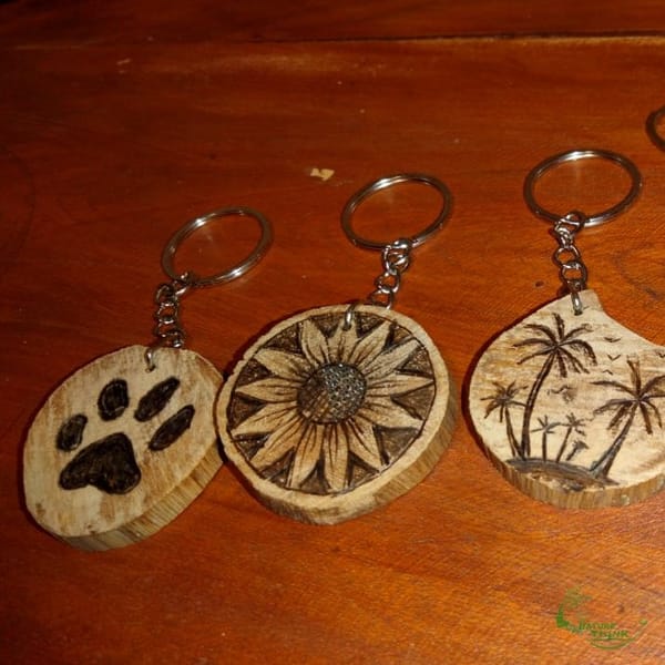 wood Key tag 